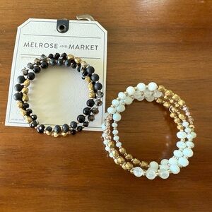 Melrose and Market Gold and Black & Gold and White Spiral Wrap Bracelets
